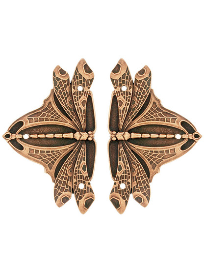 Dragonfly Hinge Plates - 1 1/2 inch x 2 1/2 inch in Antique Copper.